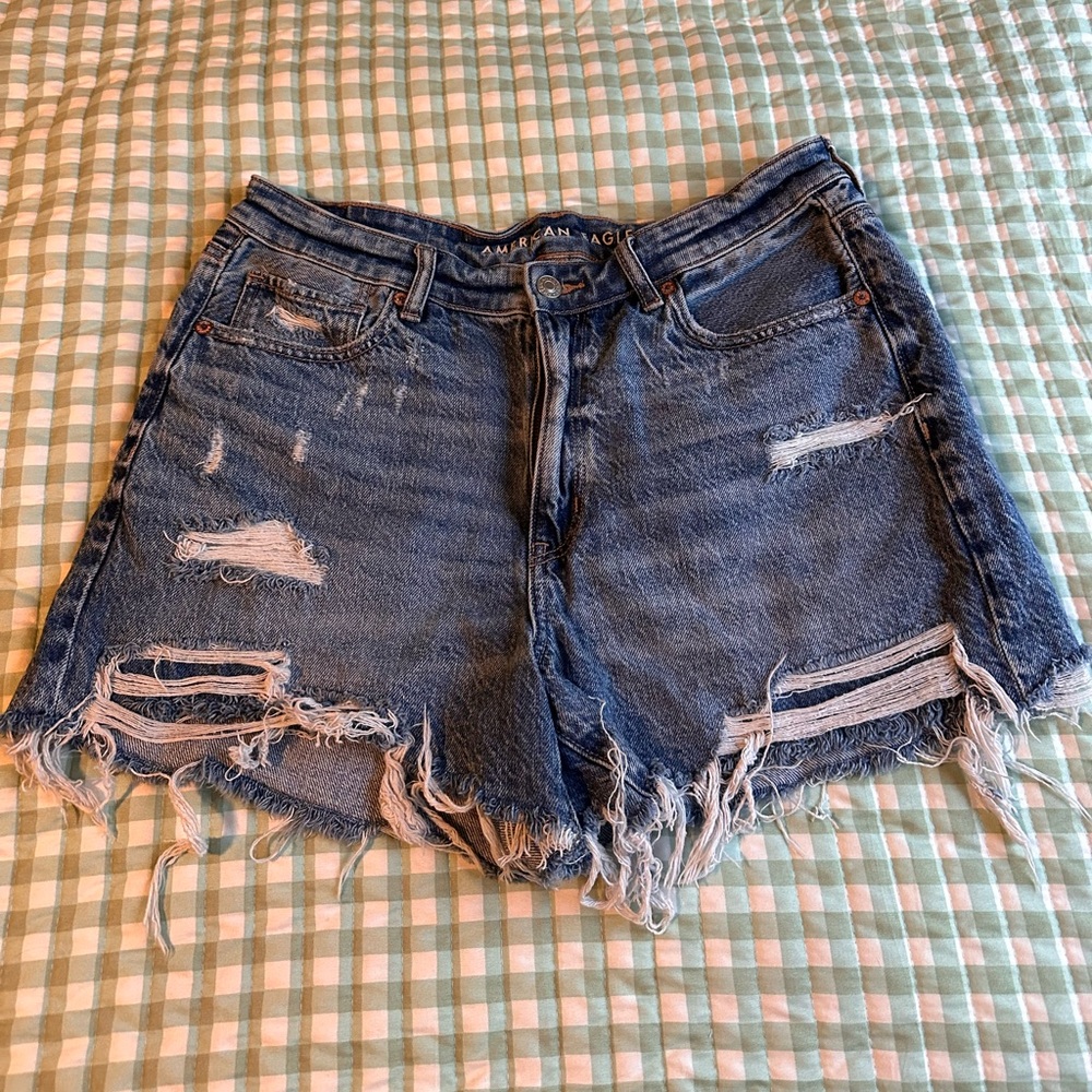American Eagle Outfitters Ripped Blue Denim Shorts